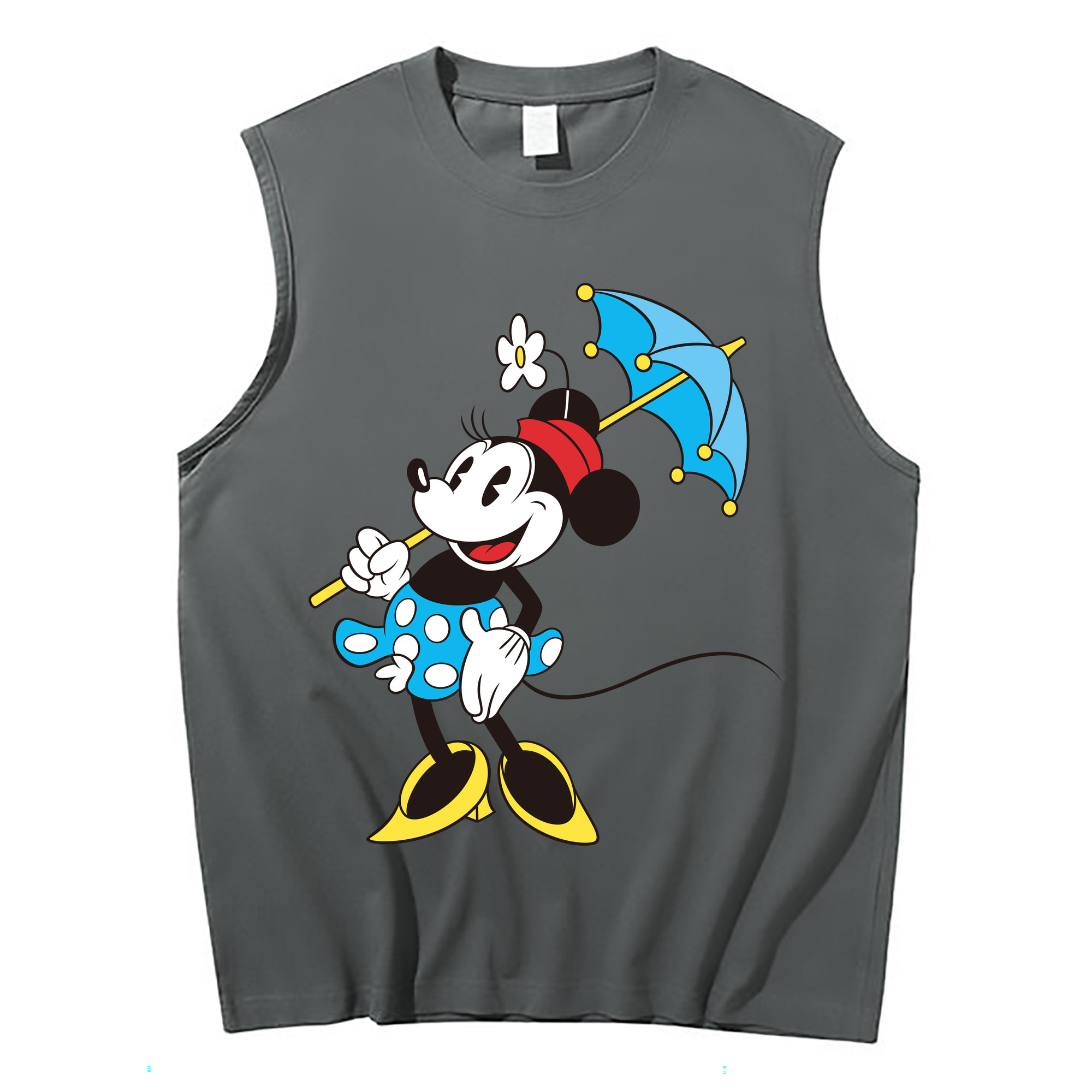 ミッキーマウス Mickey Mouse コットン100％タンクトップ（フロントプリント）